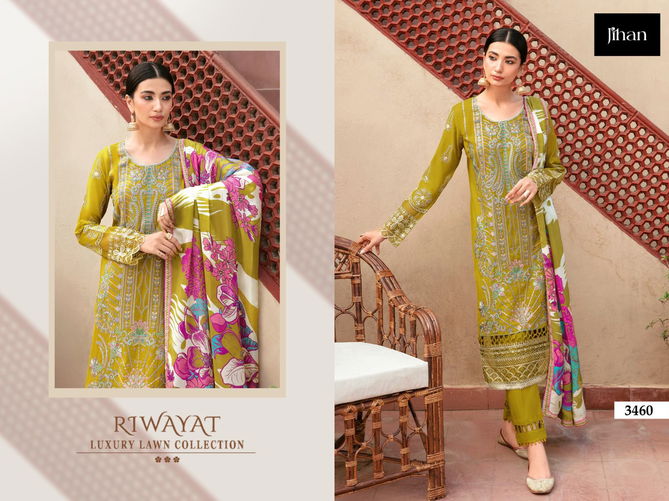 3459 And 3460 Jihan Rayon Embroidery Pakistani Suits Wholesale Shop In Surat
